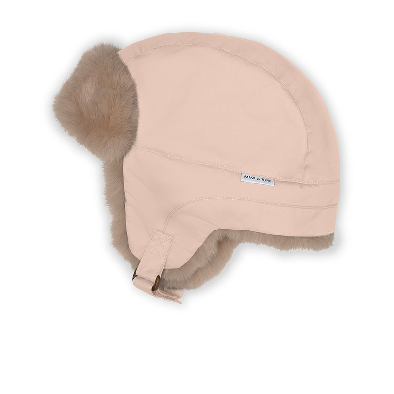 Crister Teddy Lined Winter Hood - Rose Dust