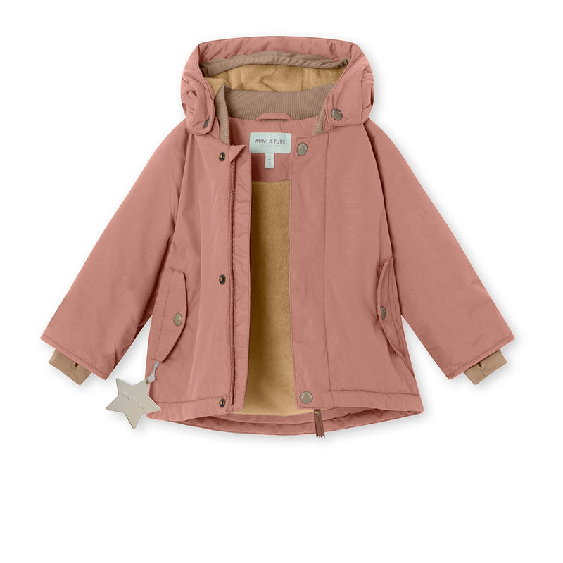 Wally Fleece Lined Winter Jacket - Wood Rose (4-6Y)