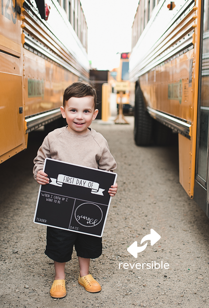 Reversible Back to School Erasable Board - English