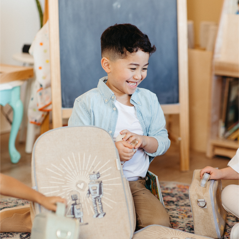 Robot Playdate Grade School Backpack