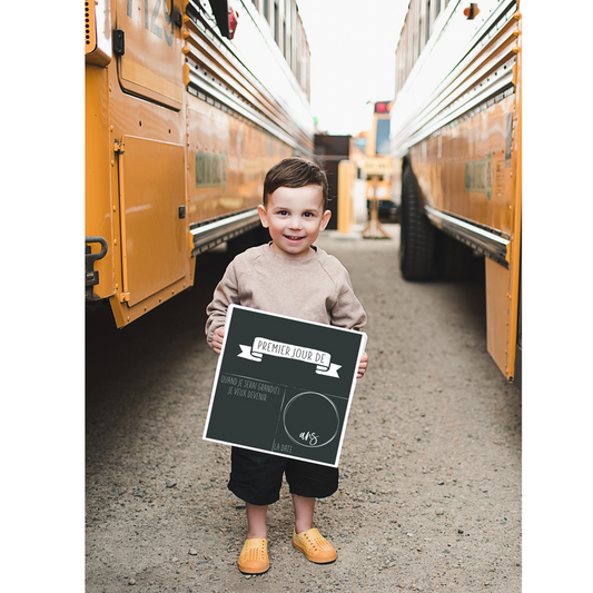Reversible Back to School Erasable Board - French