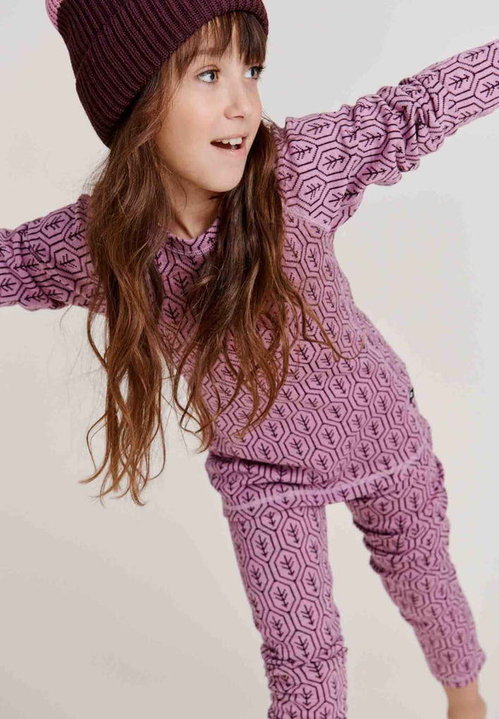 Taival Merino Wool Thermal Base Layer Set - Cold Pink