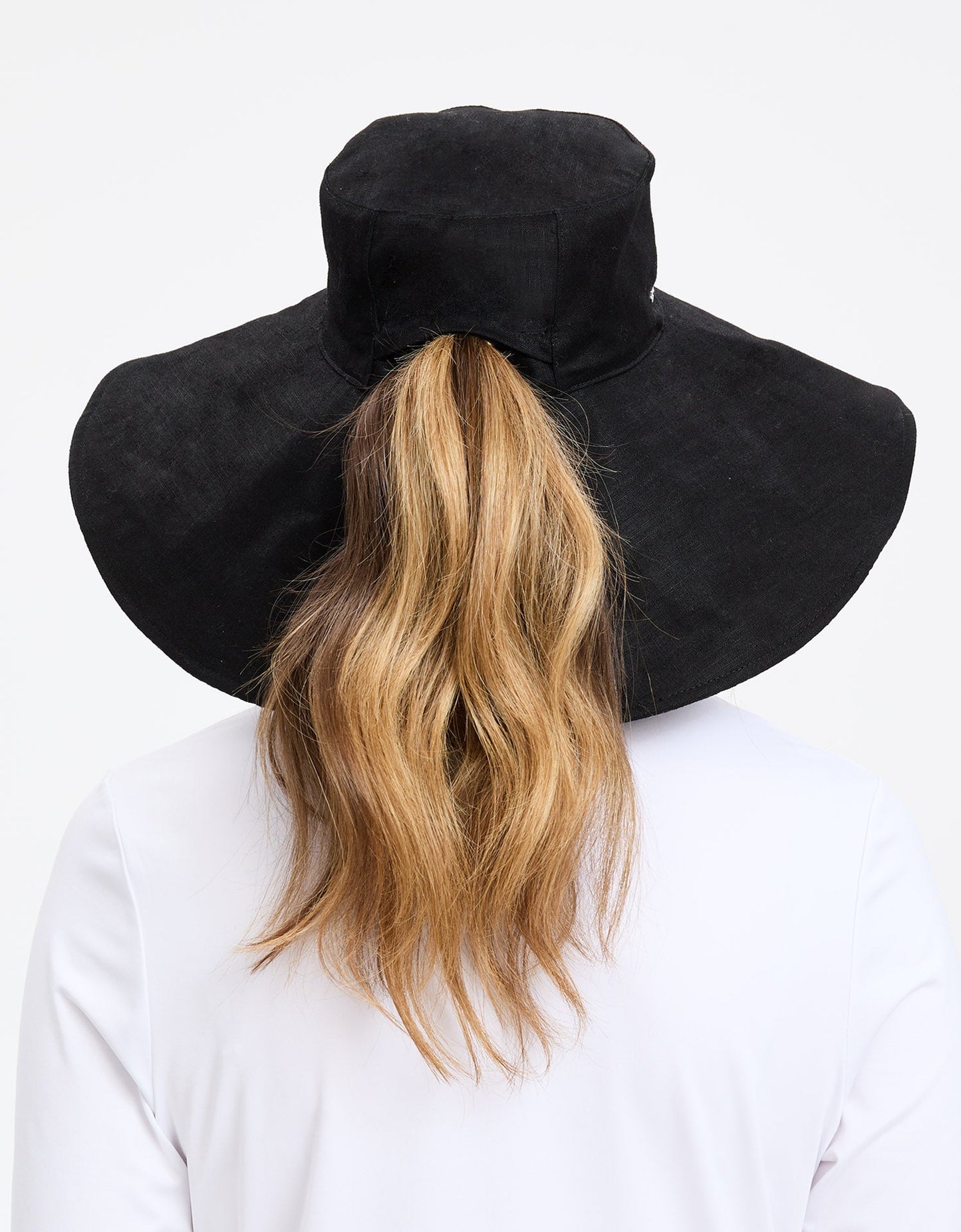 Ultra Wide Cotton UPF 50+ Linen Hat Adult - Black