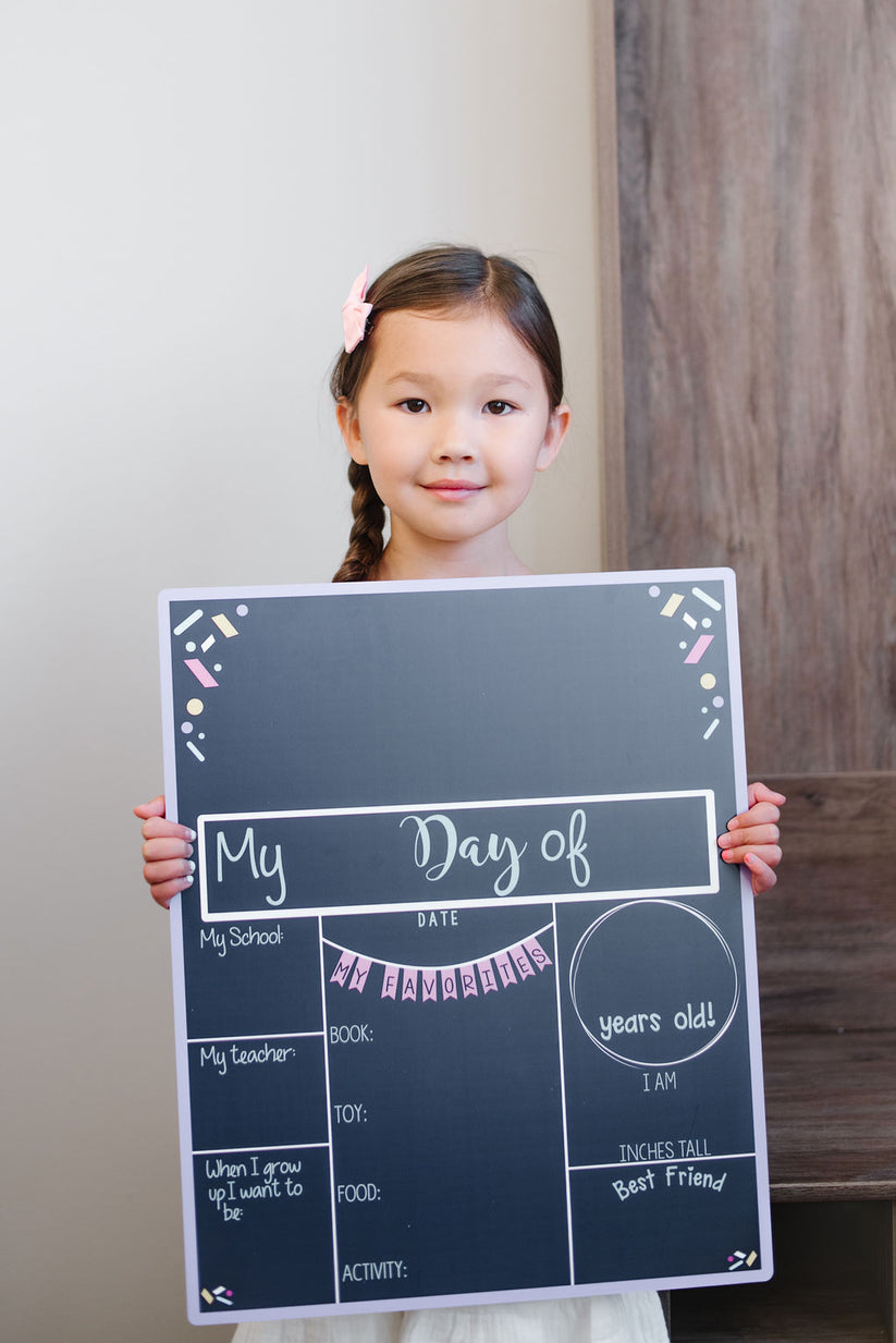 Back to School Erasable Board - Purple Confetti