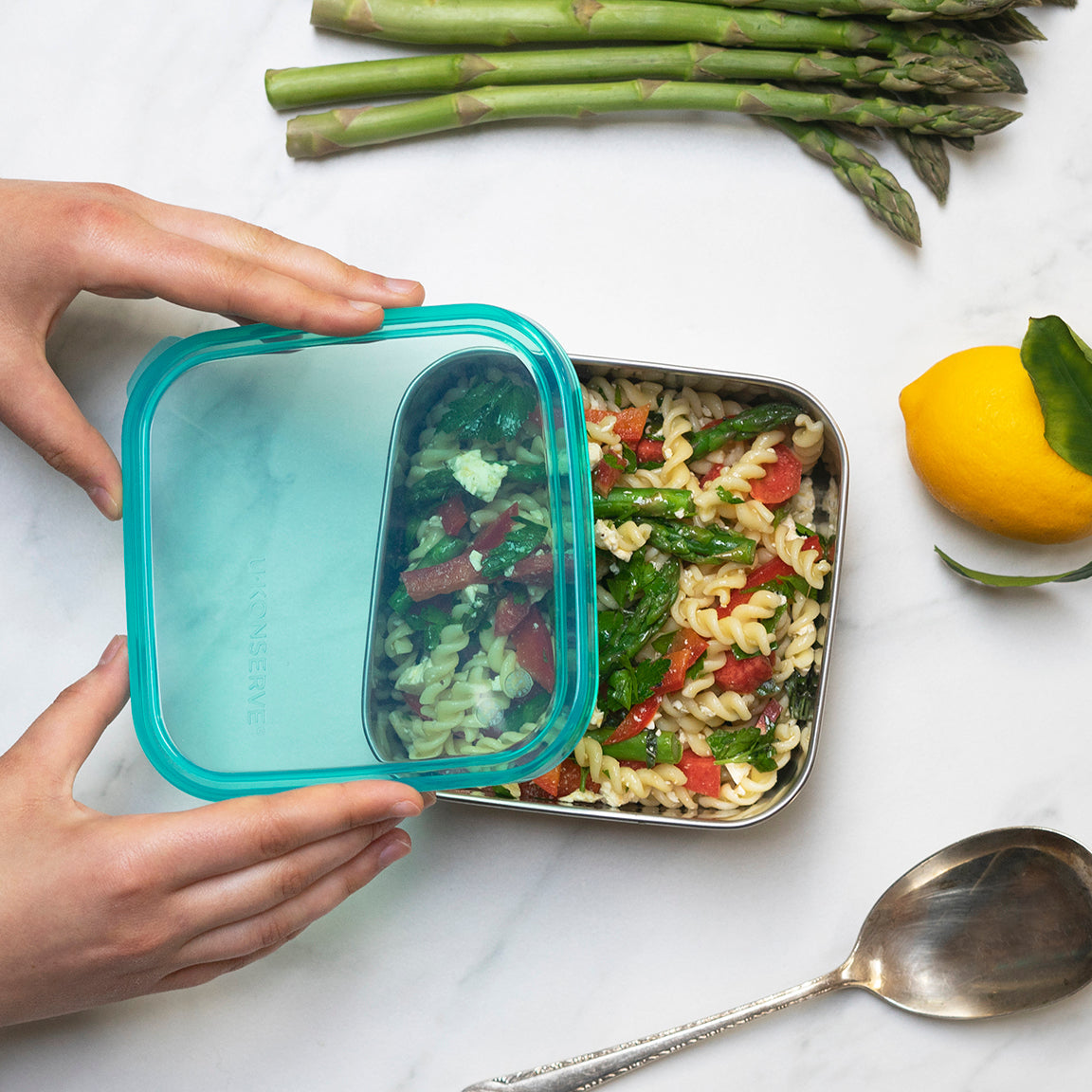Square To-Go Container Large (50oz) - Teal