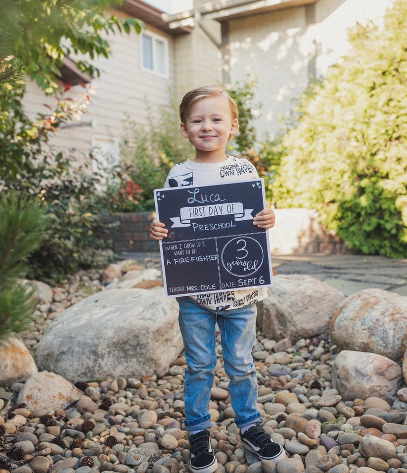 Reversible Back to School Erasable Board - English