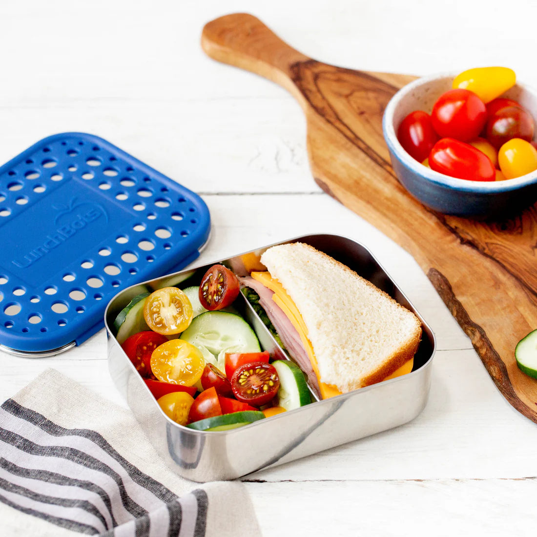 LunchBots Medium Duo Bento Box - Blue