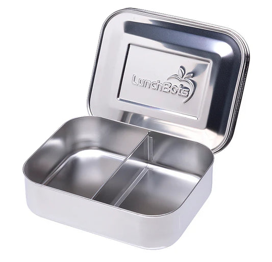 LunchBots Medium Duo Bento Box - Stainless Steel