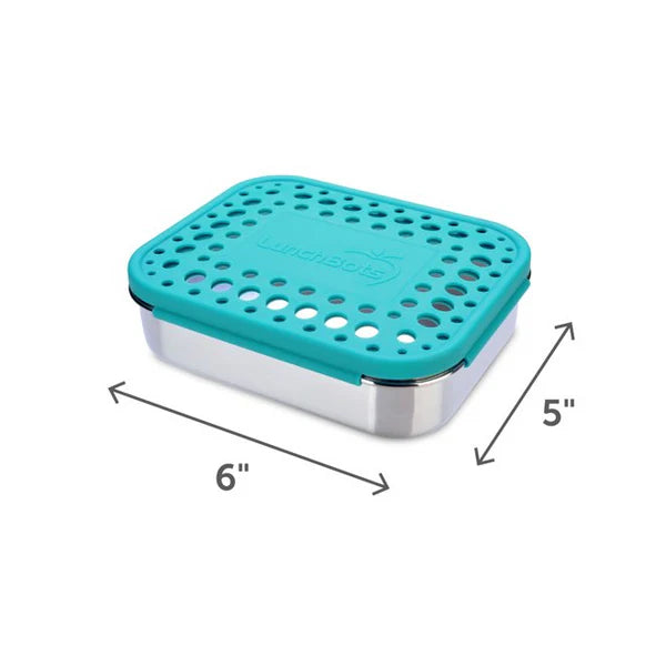 LunchBots Medium Duo Bento Box - Aqua