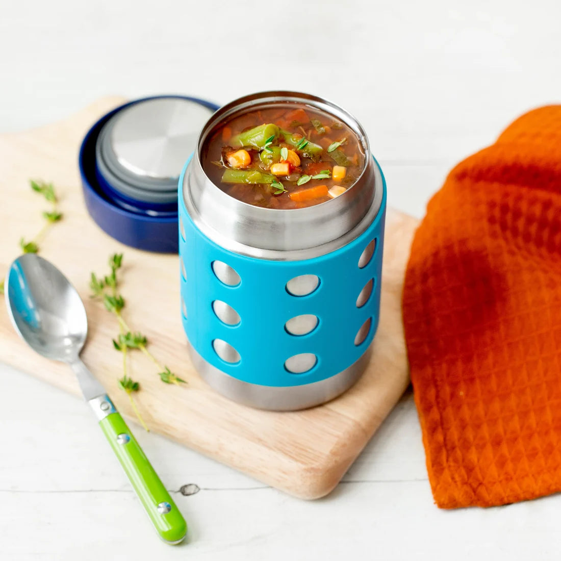 Lunchbots 12oz Tall Thermal Food Container - Aqua Dots
