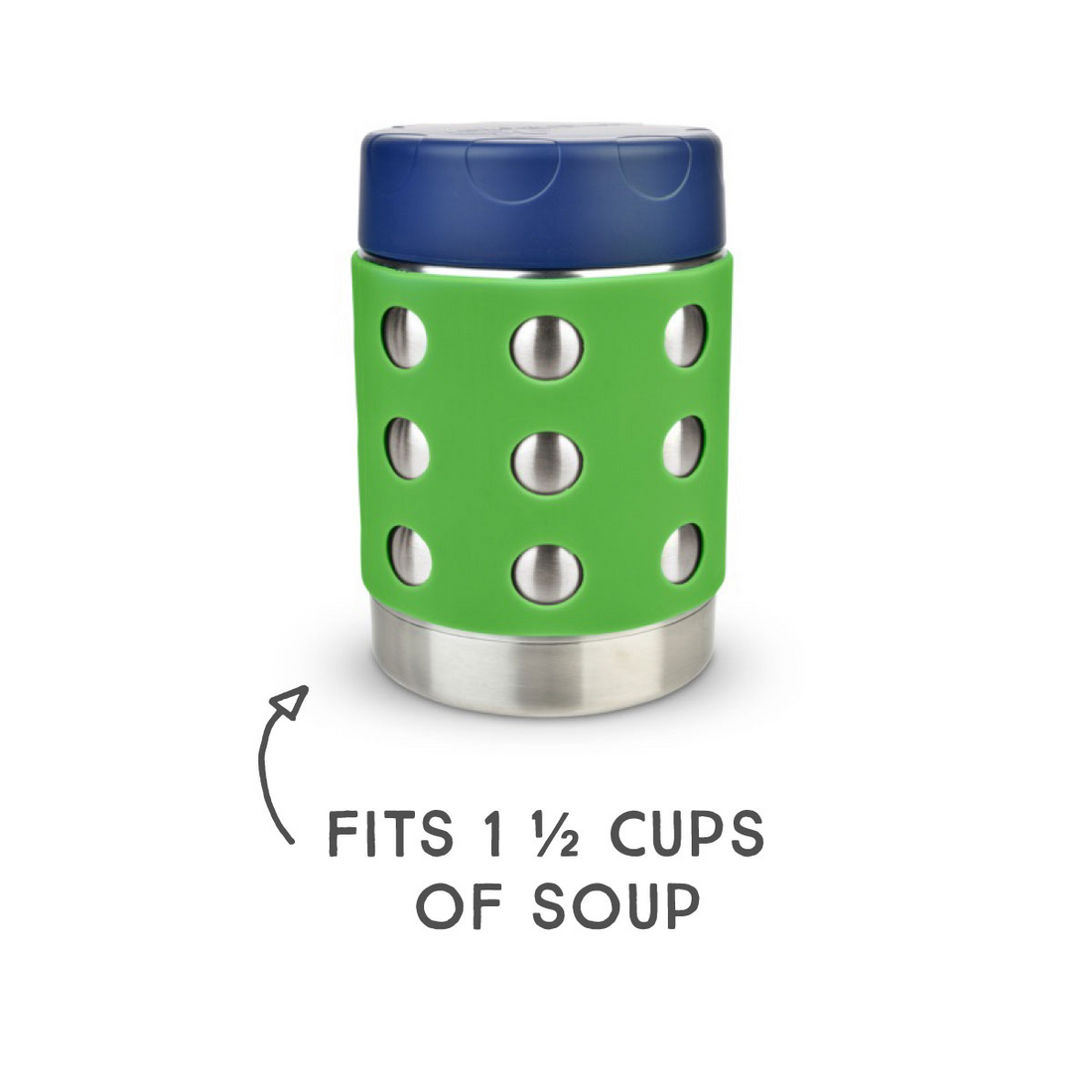 Lunchbots 12oz Tall Thermal Food Container - Green Dots