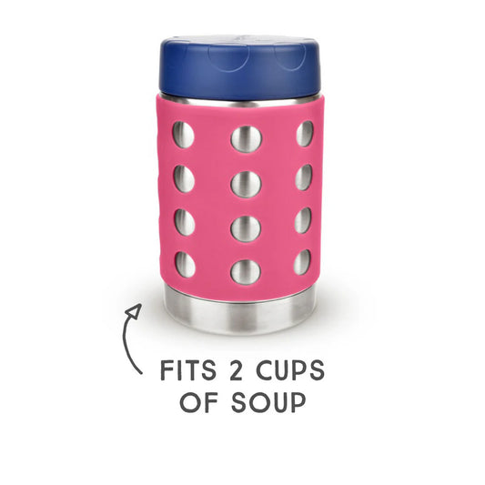 Lunchbots 16oz Tall Thermal Food Container - Pink Dots