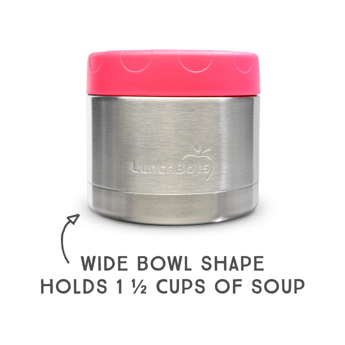 Lunchbots 12oz Leak-Proof Wide Thermal Lunch Container - Pink