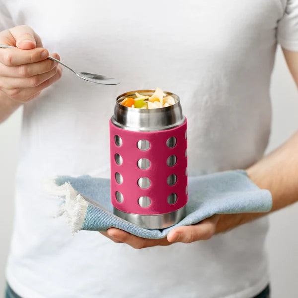 Lunchbots 16oz Tall Thermal Food Container - Navy Dots