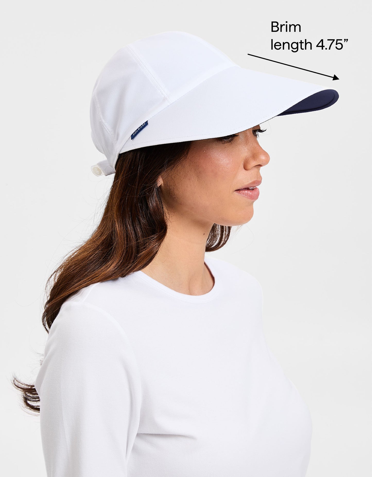 Reversible UPF 50+ Ultra Wide Brim Cap Adult - White/Navy