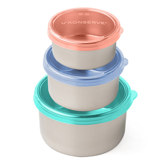 Round Nesting Trio Containers (Set of 3) - Tropical Sky