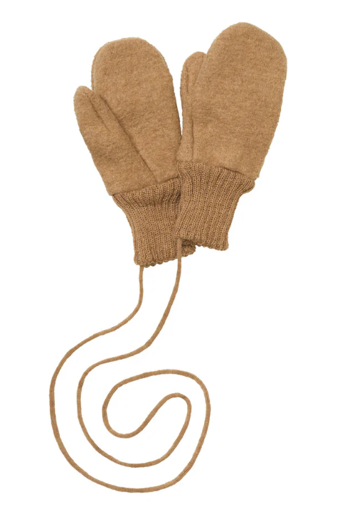 Boiled Wool Gloves - Caramel