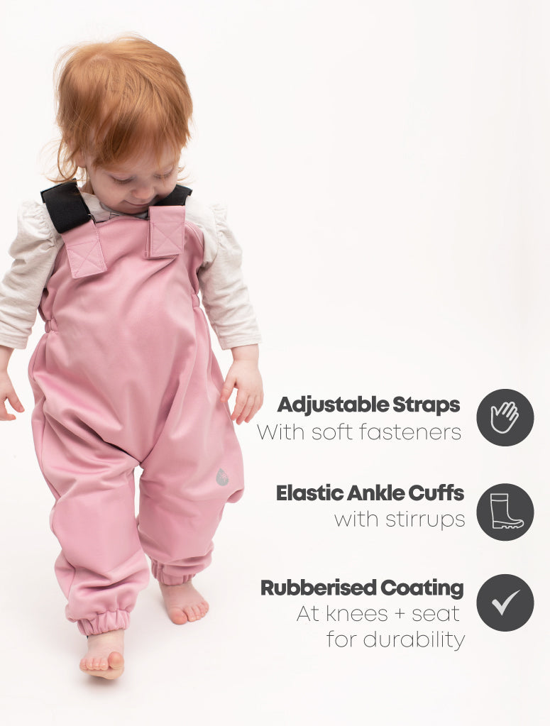 All-Weather Fleece Overalls - Ballet Pink (4Y)
