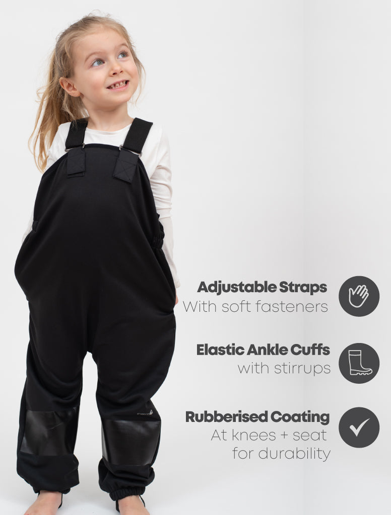 All-Weather Fleece Overalls - Black (4Y)