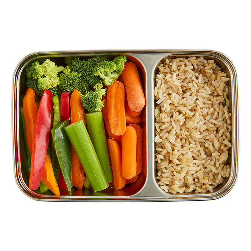 Divided Rectangle Food Container (28oz) - Teal