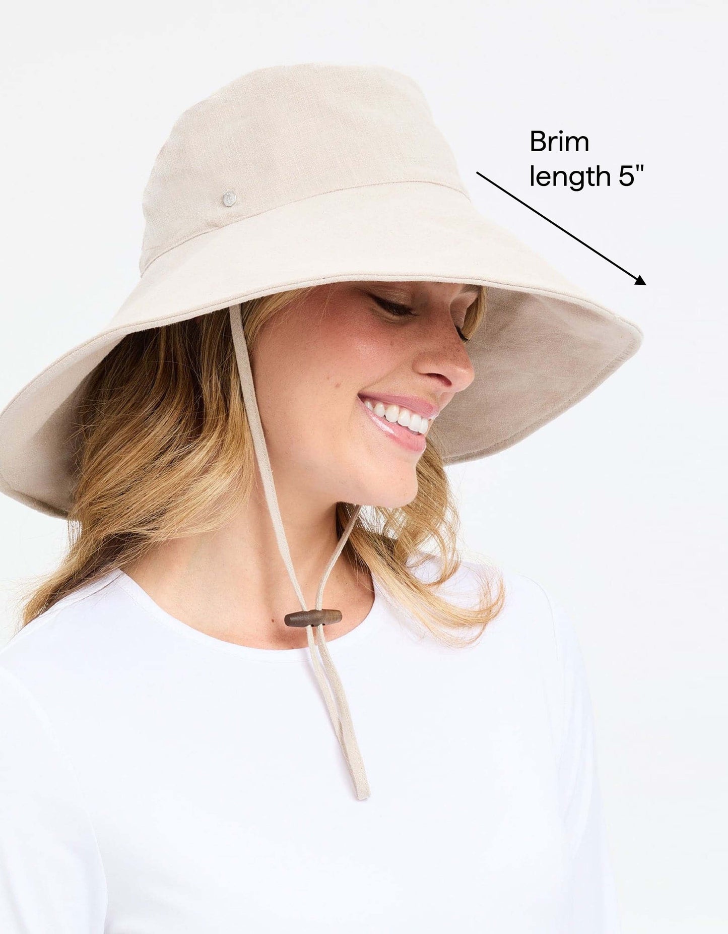 Ultra Wide Cotton UPF 50+ Linen Hat Adult- Light Natural