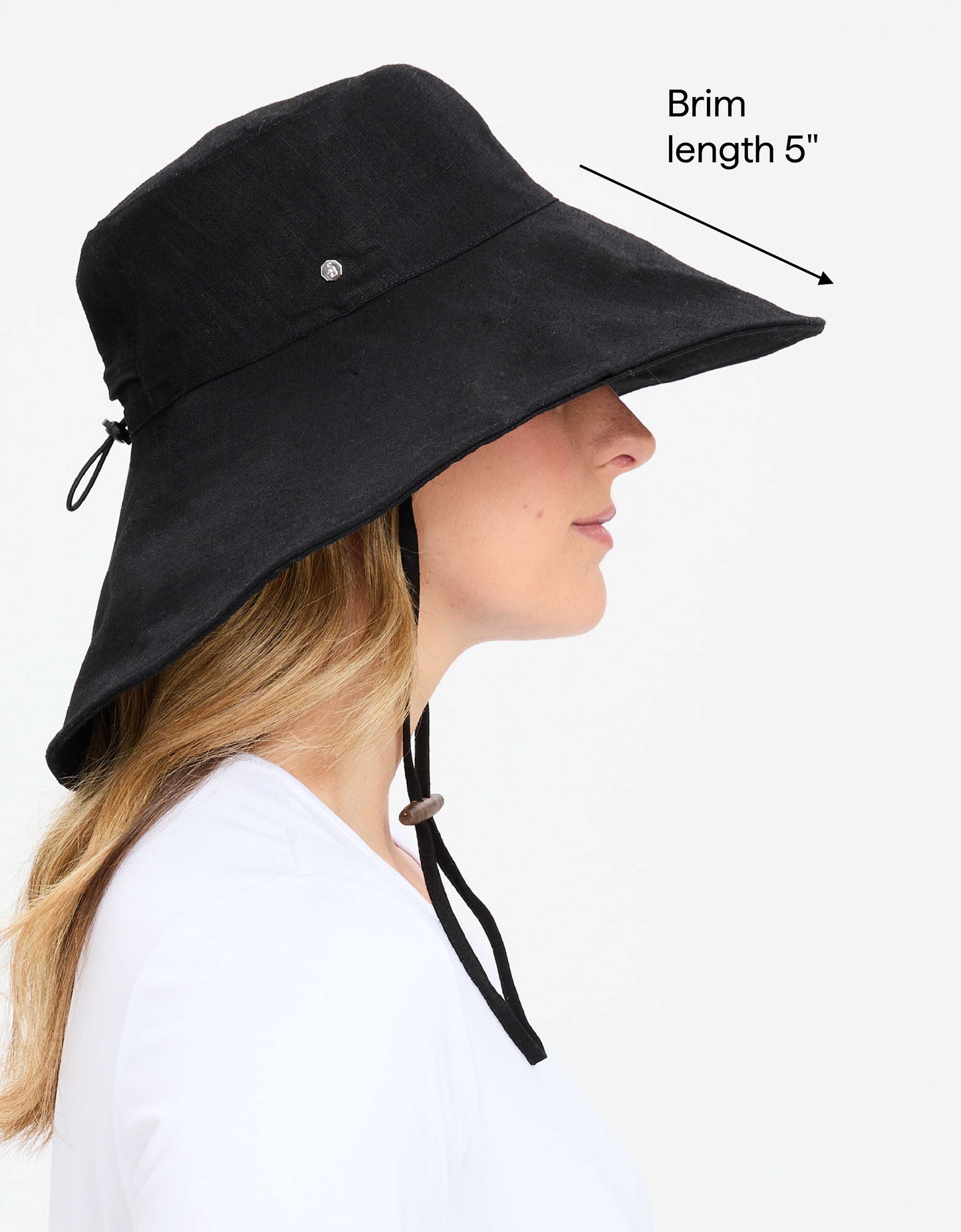 Ultra Wide Cotton UPF 50+ Linen Hat Adult - Black