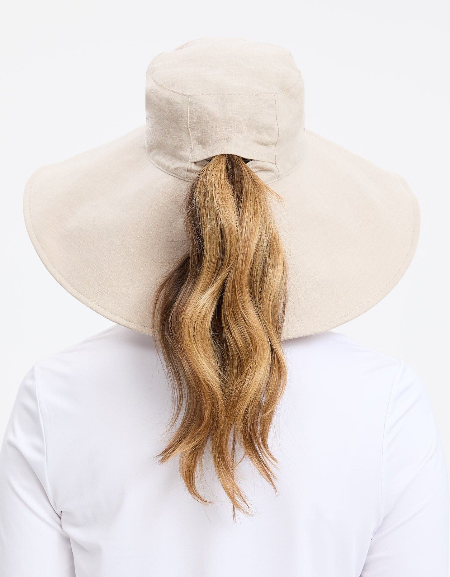 Ultra Wide Cotton UPF 50+ Linen Hat Adult- Light Natural