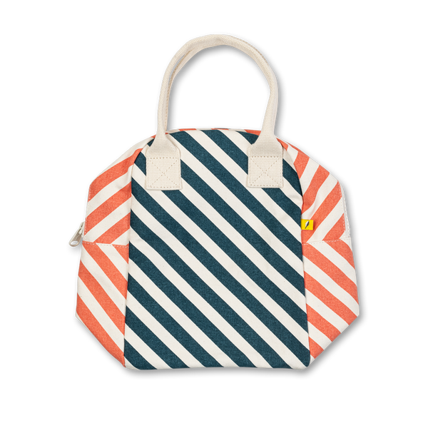 Zipper Lunch - Teal Stripe Apricot