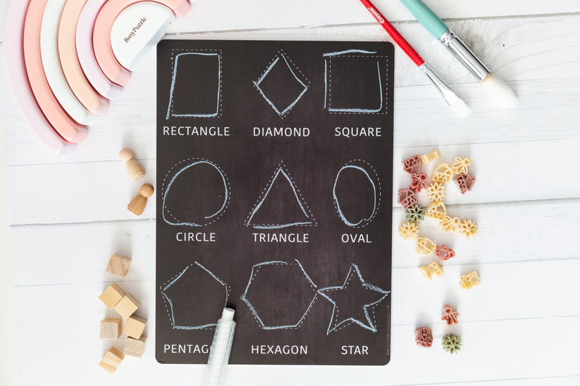 Reversible Learning Mini Board - Clock/Shapes