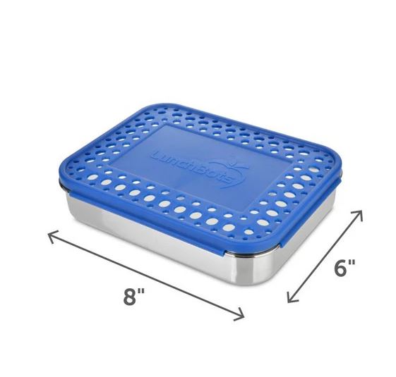 LunchBots Large Trio 3 Compartment Bento Box - Blue