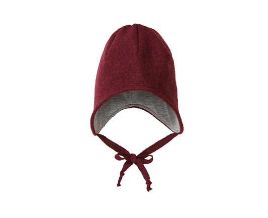 Children's Boiled Wool Hat - Cassis