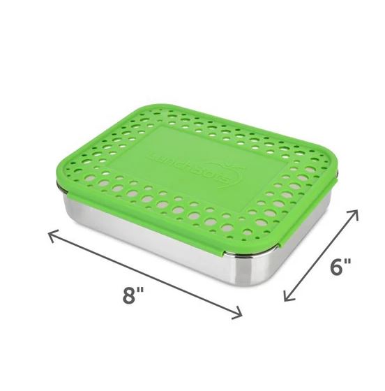 LunchBots Large Trio 3 Compartment Bento Box - Green