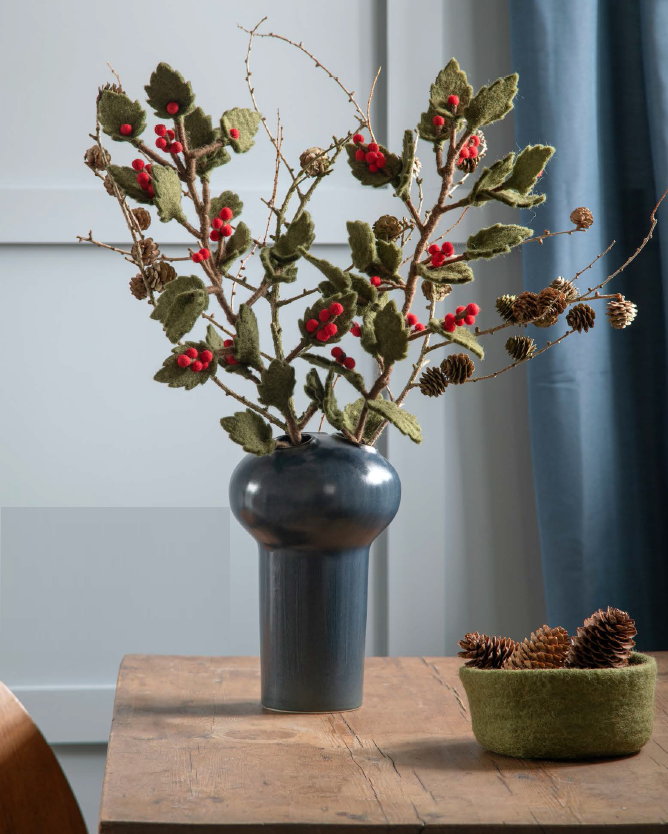 Large Holly Branch - 60cm