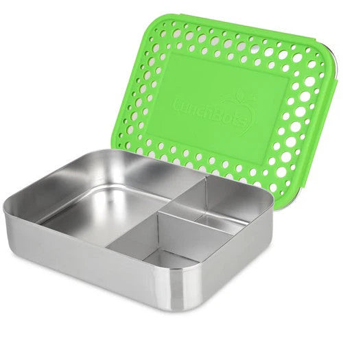 LunchBots Large Trio 3 Compartment Bento Box - Green