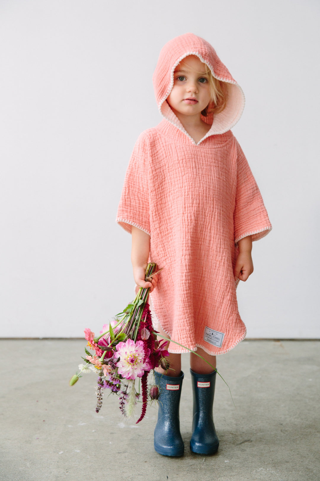 The Pebble Kids' Poncho - Coral