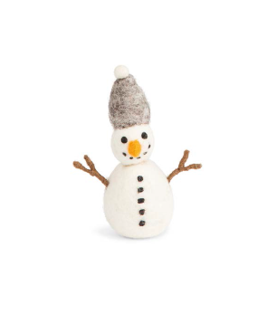 Small Snowman - Grey Hat (10.5cm)