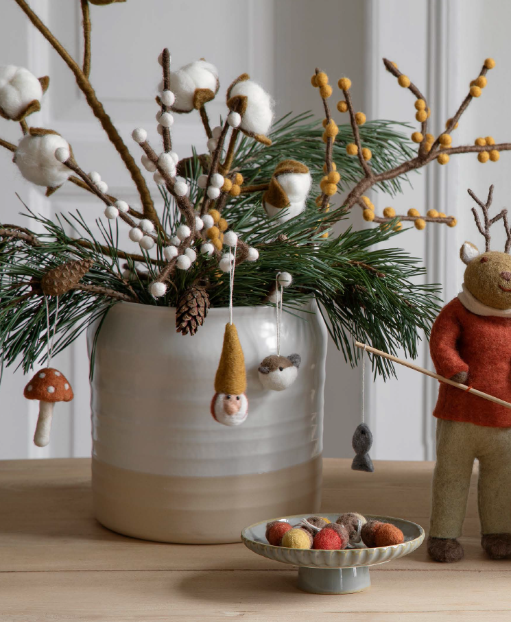 Large Felted Branches with Yellow Berries