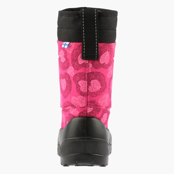 Lumilukko Kids' Winter Boots - Pink Hearts