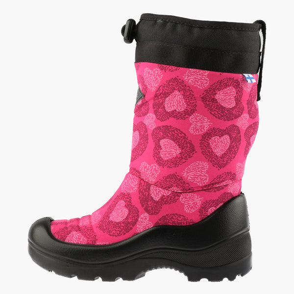 Lumilukko Kids' Winter Boots - Pink Hearts