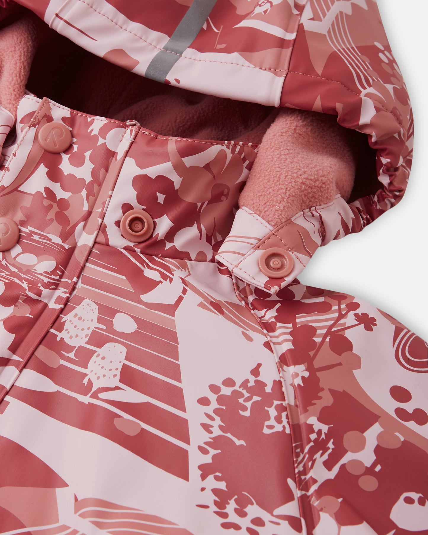 Koski - Fleece-Lined Rain Jacket - Rose Blush