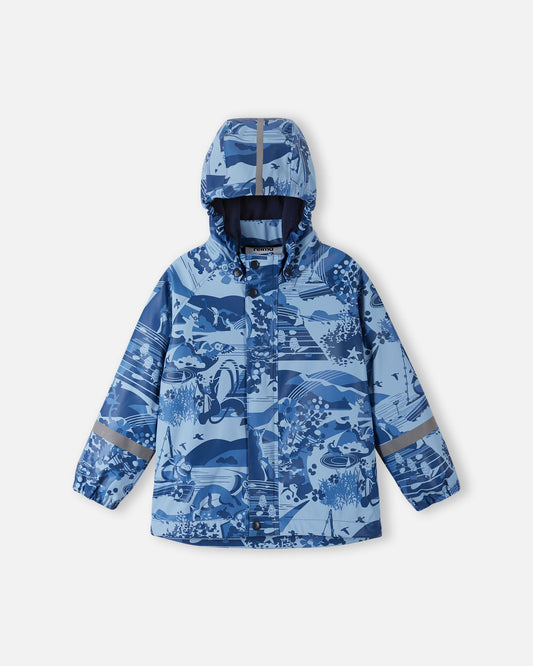 Koski - Fleece-Lined Rain Jacket - Denim Blue