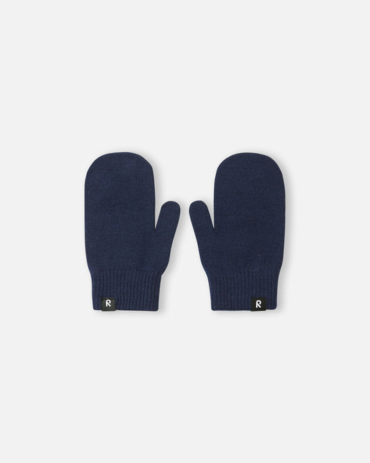 Sumpuu Merino Wool Blend Knit Mittens - Navy