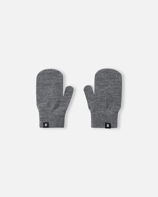 Sumpuu Merino Wool Blend Knit Mittens - Grey Melange