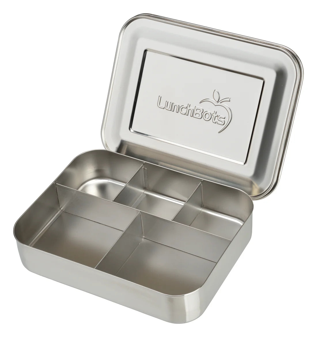 LunchBots Large Cinco 5 Compartment Bento Box - Stainless Steel