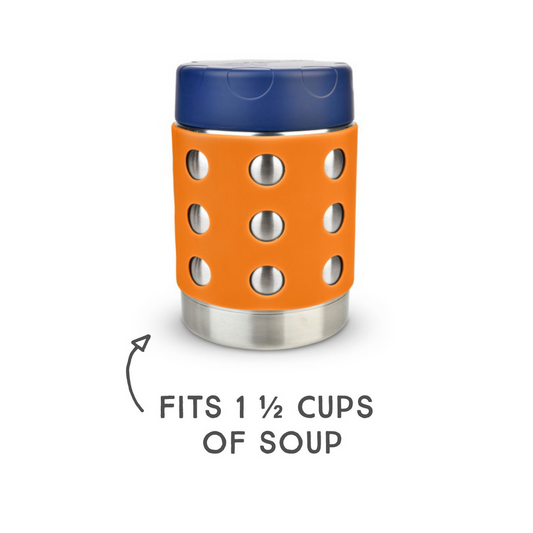 Lunchbots 12oz Tall Thermal Food Container - Orange Dots