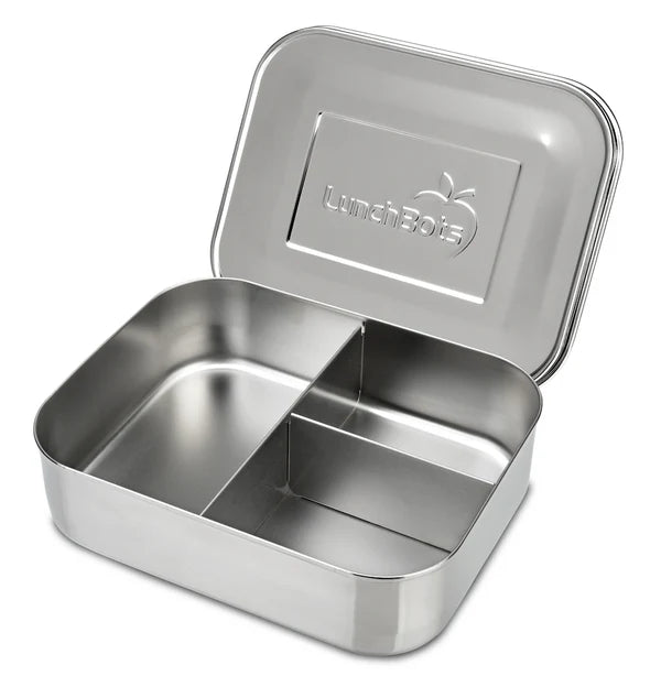 LunchBots Medium Trio 3 Bento Box - Stainless Steel