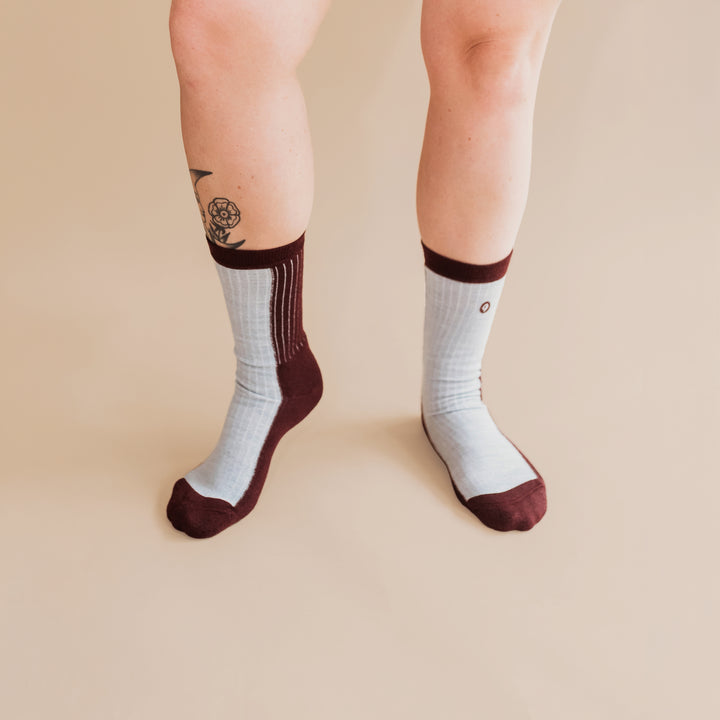 Merino Wool Midweight Adult Socks - Berry