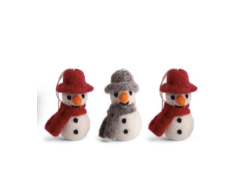 Snowman with Scarf Mini - Christmas Ornaments (Set of 3) - Classic