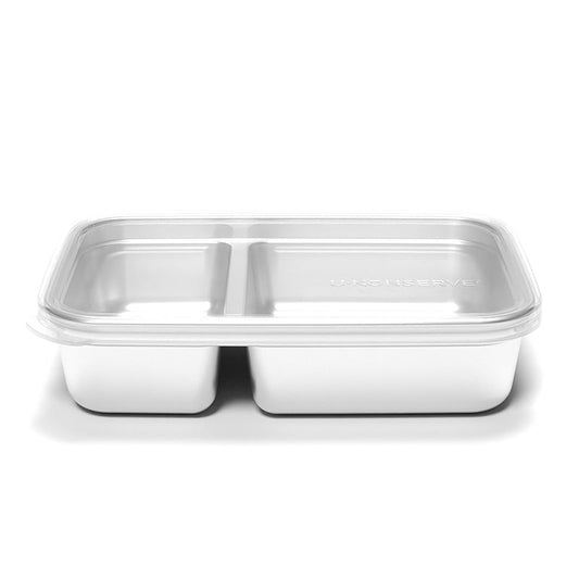Divided Rectangle Food Container (28oz) - Clear