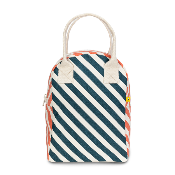 Zipper Lunch - Teal Stripe Apricot